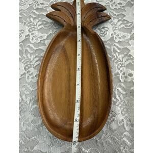 Vintage 1950s Hawaii Wood MonkeyPod Pineapple Shaped Trinket Bowl Honolulu HI